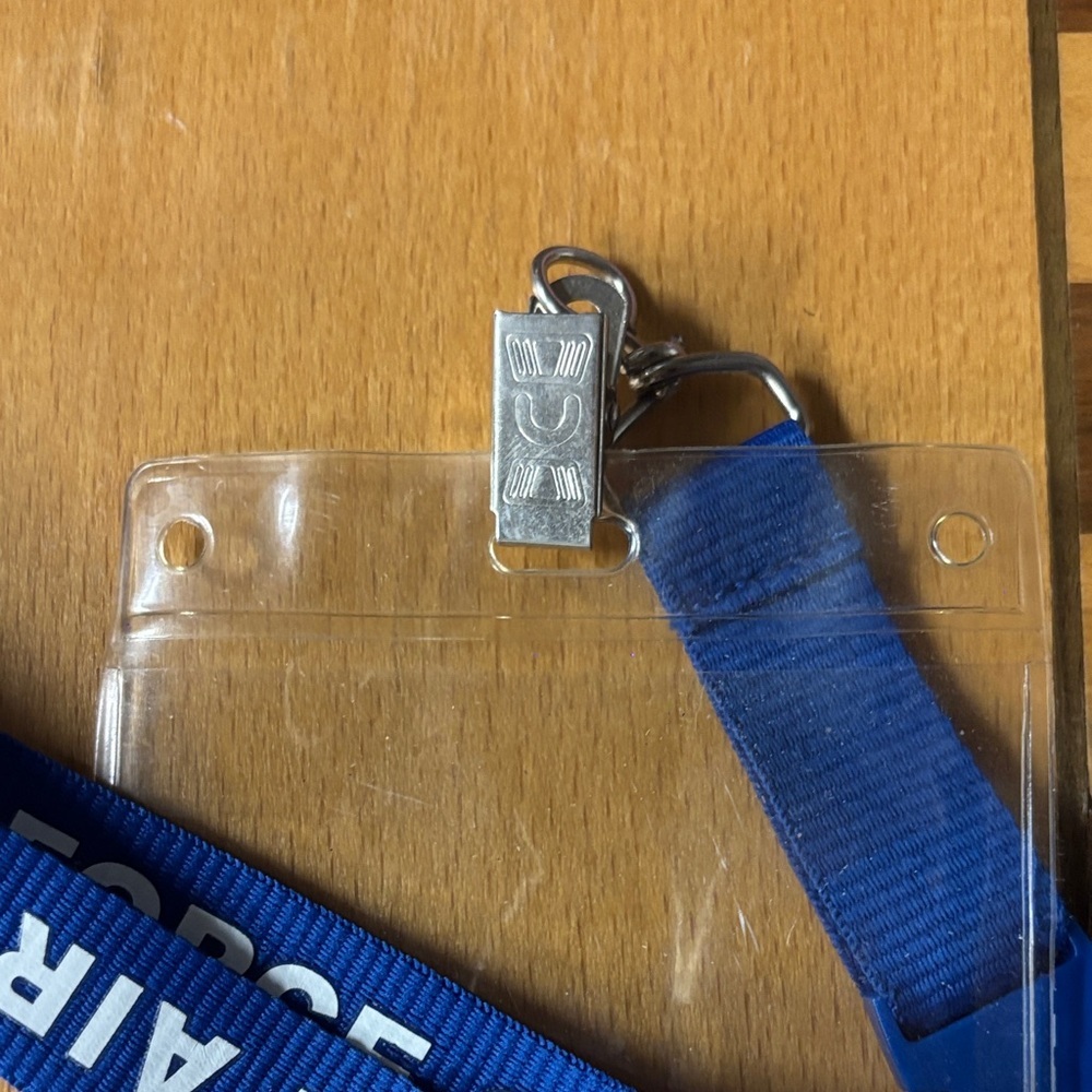 U.S. Air Force Blue Lanyard with Clear Badge Holder - Picture 3 of 3